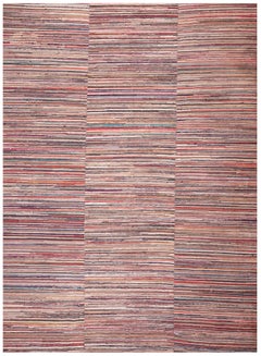 Antiker amerikanischer Rag-Teppich, 2,25 m x 3,66 m, antik