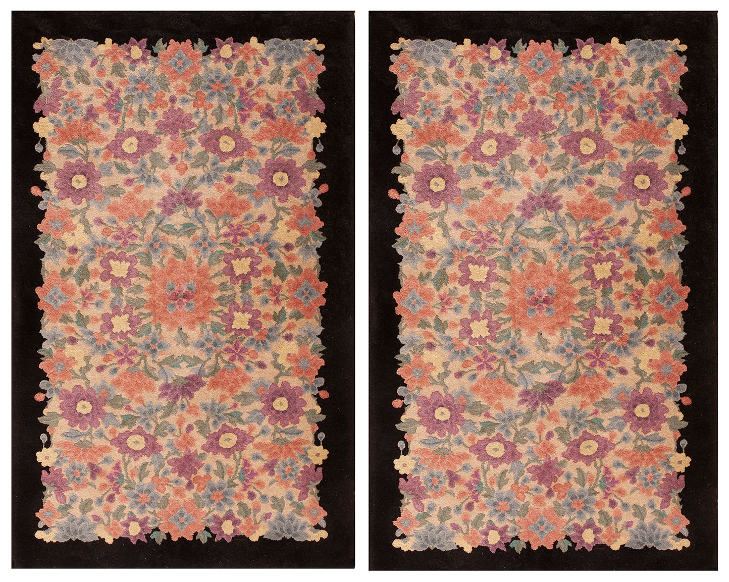 1920s Pair of Chinese Art Deco Rugs by Fette-Li ( 3' x 4'10" - 92 x 148 ) For Sale