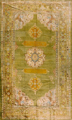 Tappeto Oushak d'angora turco del XIX secolo ( 7'8'' x 13' - 234 x 396 )