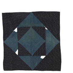 1890s Antique Quilt America Multicolor Square Geometric Textiles Rug
