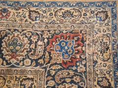 1950s Beige Medallion Shah Abbas Vintage Large Oversized Khorassan Mashad Rug