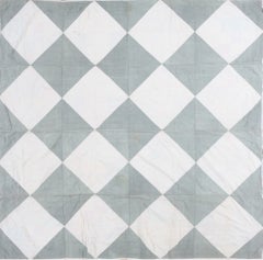1920s Antique Quilt American USA Allover Geometric Square Hand Knotted Pile Rug