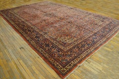 Alfombra Dabir de Kashan de principios del siglo XX, de estilo tradicional, con motivos florales en tonos rojo óxido