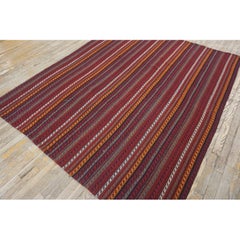 1950s Vintage Turkish Kilim Flatweave Rug 6'2" x 7'6"