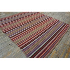 1950s Vintage Turkish Kilim Flatweave Rug 8'9" x 7'11"
