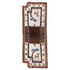 1900s Ivory Antique Chinese Peking Ningxia Hand Knotted Rug 2'2" x 4'9"