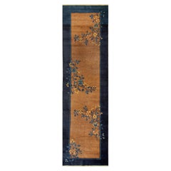 1920s Brown Antique Chinese Art Deco Peking Runner Rug 2'9" x 9'4"