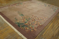 1920s Gray Cream Antique Walter Nichols Chinese Art Deco Rug Rug 8'10" x 11'8"