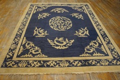 1900s Traditional Blue Room Size Antique Artistic Chinese Dragon Peking Rug