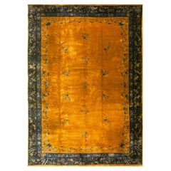 1920s Yellow Antique Chinese Art Deco Hand Knotted Rug 11'8" x 16'8"