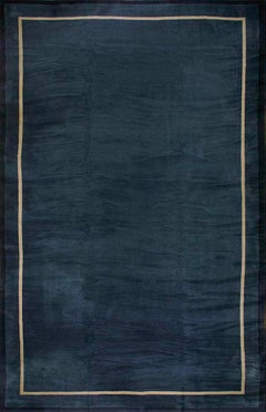 1920s Blue Antique Chinese Peking Ningxia Hand Knotted Rug 12'8" x 19'10"
