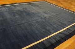 1920s Blue Antique Chinese Peking Ningxia Hand Knotted Rug 12'8" x 19'10"