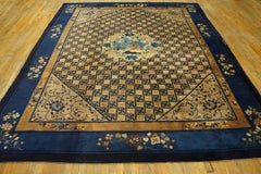 1900s Camel Classic Swastika Medallion Antique Chinese Peking Hand-knotted Rug