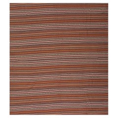 1950s Stripe Colorful Vintage Turkish Decorative Kilim Flatweave Small Rug