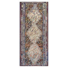 1930s Brown Vintage Turkish Kilim Rug 4'3" x 9'3"
