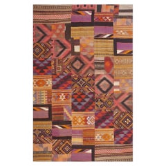 1930s Multicolor Vintage Turkish Kilim Flatweave Rug 5'6" x 8'