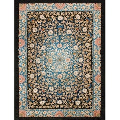 1920s Black Antique Chinese Art Deco Hand Knotted Rug 10'2" x 13'6"