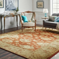 13x18 Crimson Dynasty Handmade Wool Red Transitional All-Over Ningxia Rug