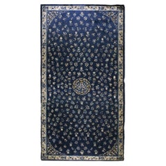 1890s Blue and Navy Antique Chinese Art Deco Peking Hand Knotted Rug 12' x 23'