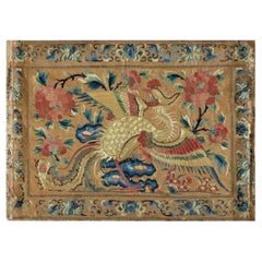 Mid 19th Century Antique Museum Grade Silk Chinese Embroidery Flatweave Textile