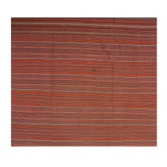 1950s Vintage Multicolor Stripe Turkish Decorative Kilim Flatweave Small Rug