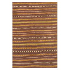 Mid Century Modern Geometric Vintage Turkish Kilim Flatweave Small Rug