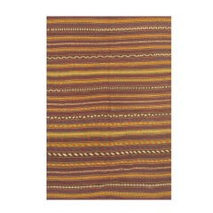 Mid Century Modern Geometric Vintage Turkish Kilim Flatweave Small Rug