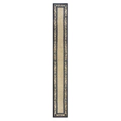 1920s Beige Diamond Antique Chinese Peking Hallway Runner Rug 1' 10'' x 14' 4''