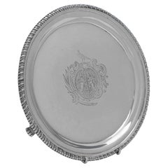US Senate Interest, Antique Sterling Silver Salver, John Cafe 1759