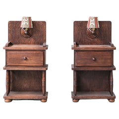 Pair of Charles Dudouyt Oak French Bedside Tables