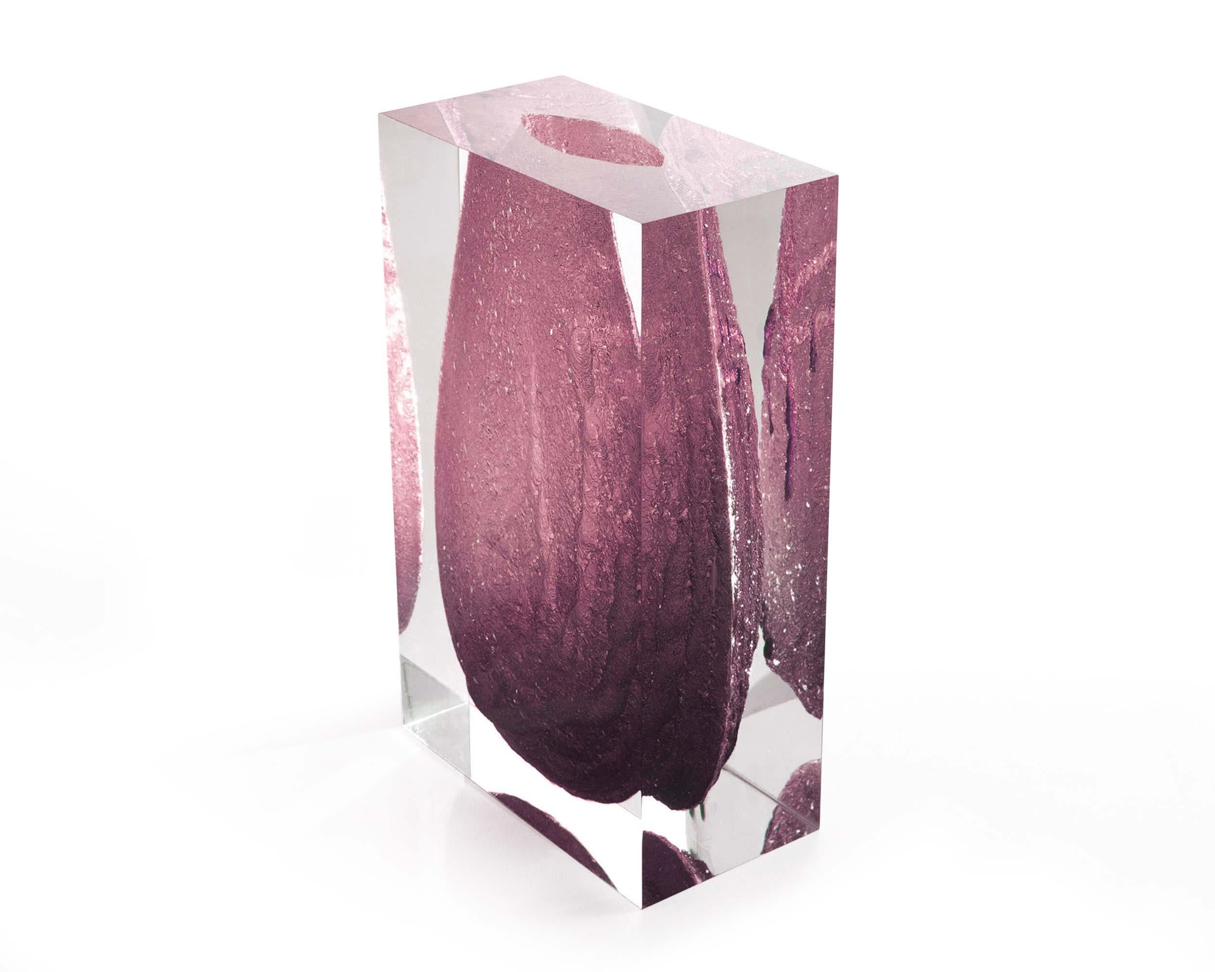 For Sale: Purple (Violet) 21st Century Glacoja Vase in hand-sculpted methacrylate by Analogia Project