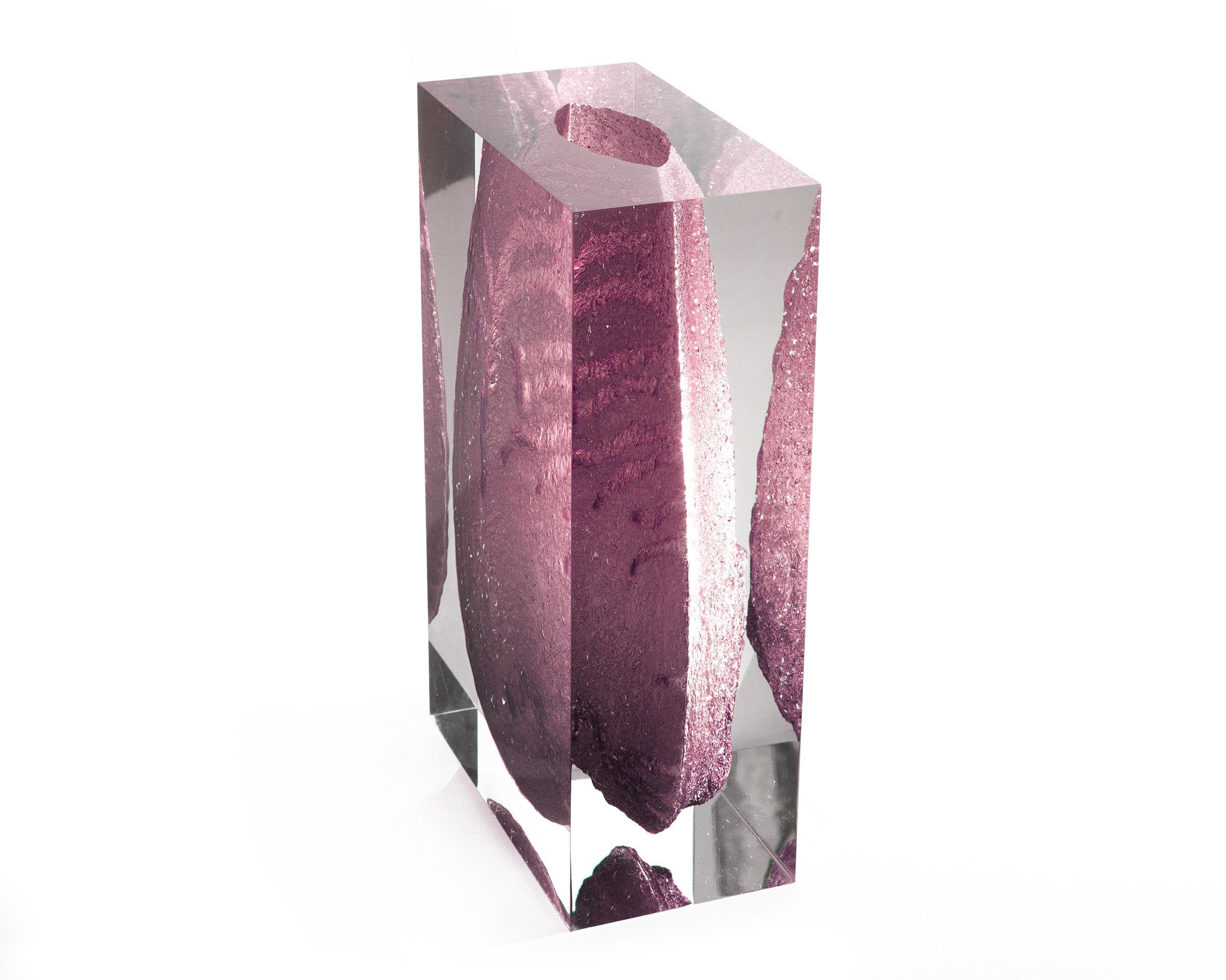 For Sale: Purple (Violet) 21st Century Glacoja Vase in hand-sculpted methacrylate by Analogia Project 2