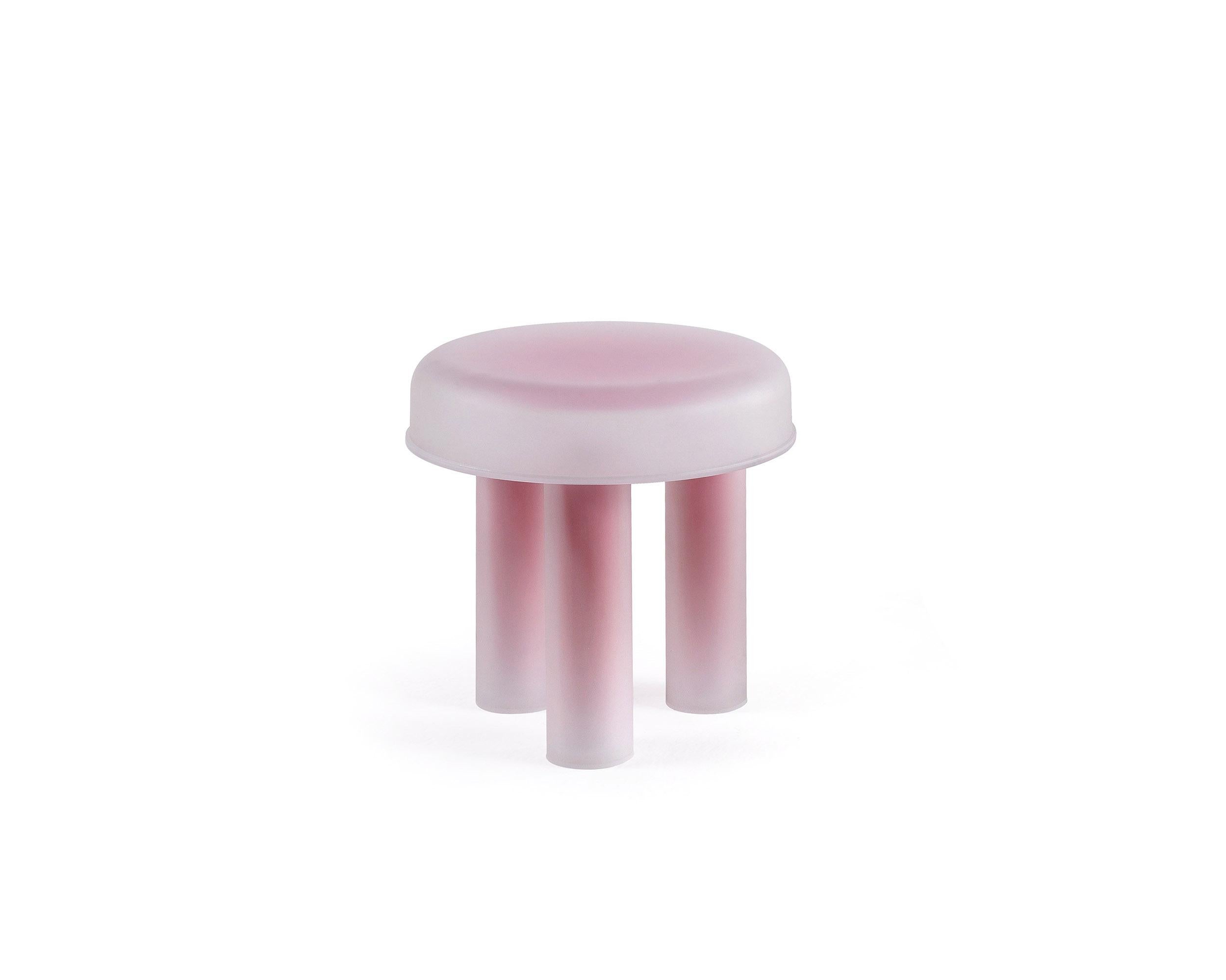 For Sale: Pink (Coral) 21st Century Sopovria Va Side Table in Frosted Plexiglass by Sovrappensiero