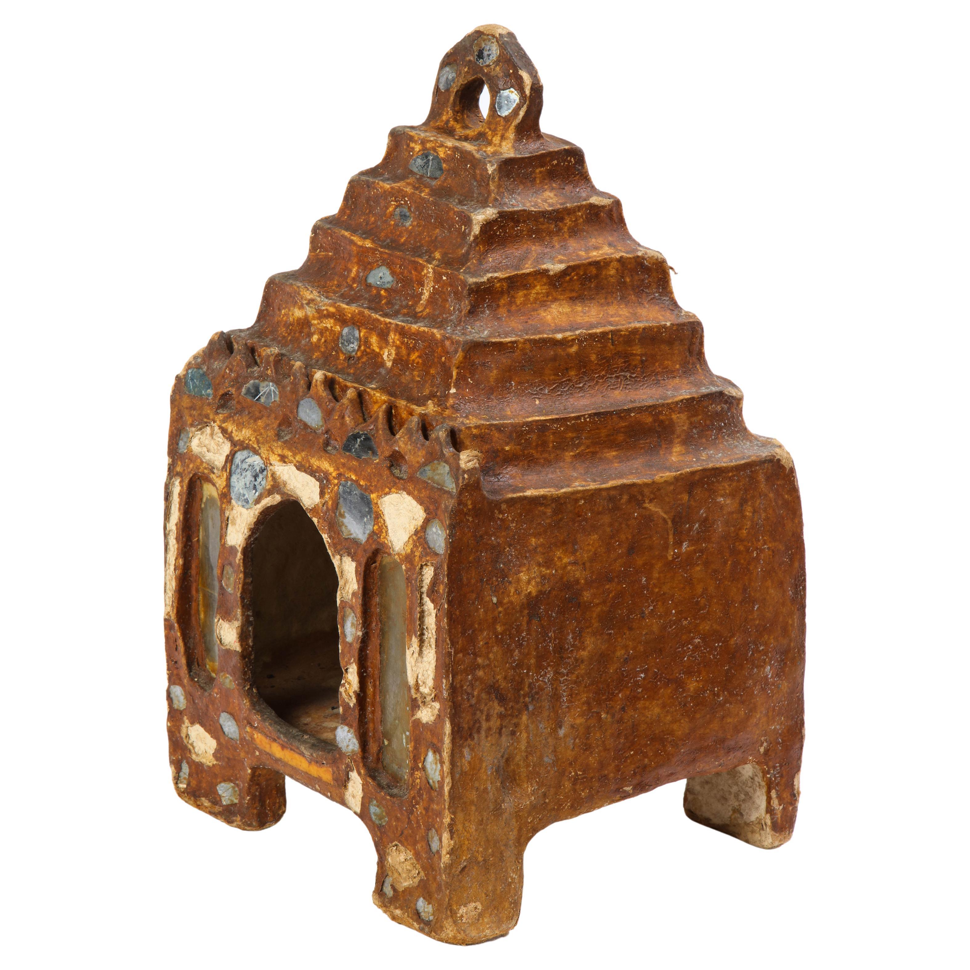 Latin American Mirrored Inset Composition Birdhouse, 20th Century For Sale