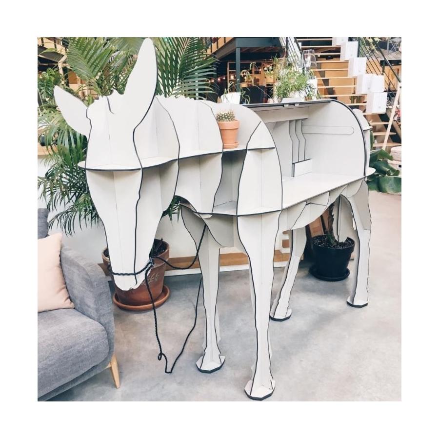 Modern Donkey, White Writing Desk with LEDs, Made in France For Sale