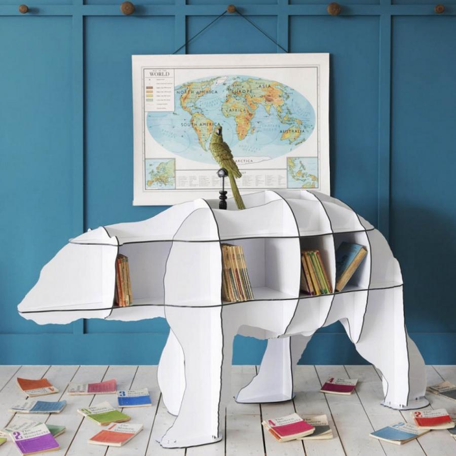 Bücherregal „Bär“, weißer Polarbär, hergestellt in Frankreich (Französisch) im Angebot