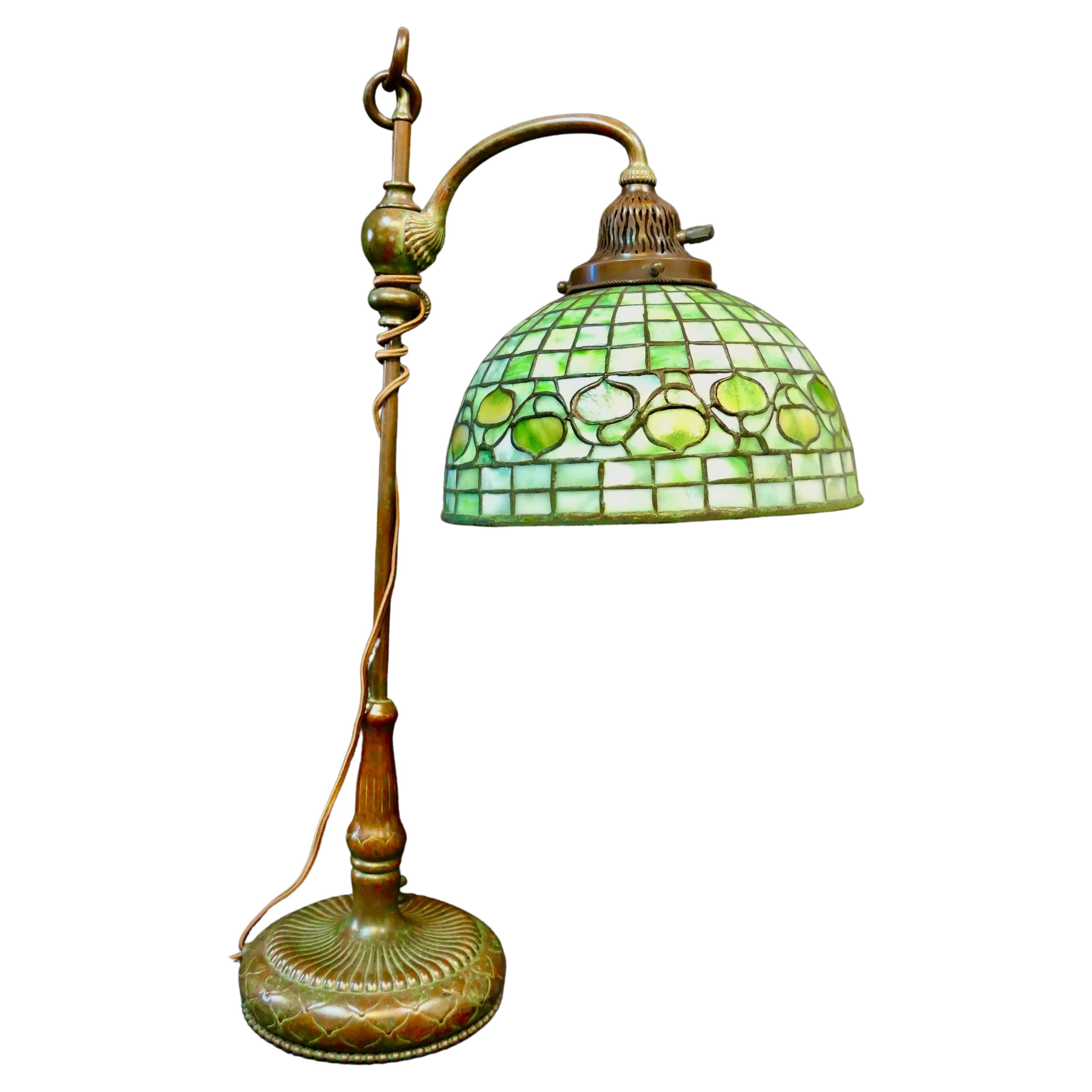 Early Tiffany Studios Acorn Student/Desk Lamp For Sale