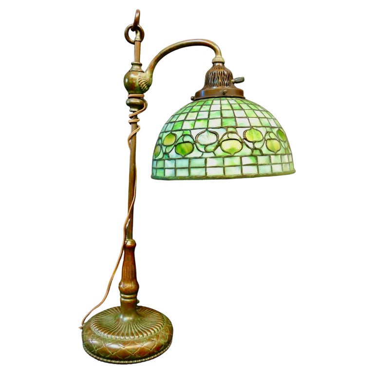 Early Tiffany Studios Acorn Student/Desk Lamp For Sale