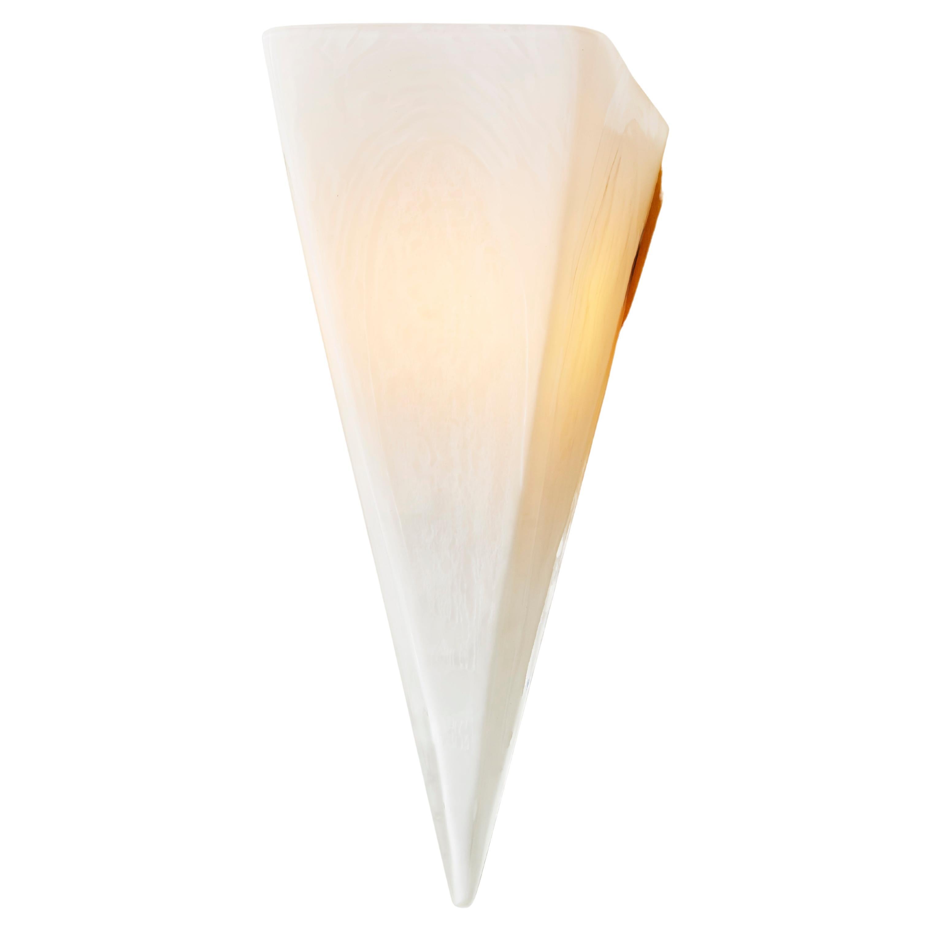 Pavillion Modern Mold Blown Glass Quartz Sconce For Sale