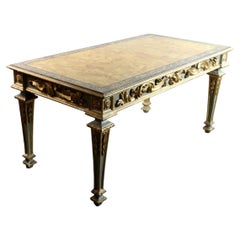 19th Century Italian Neoclassical Green Painted & Parcel-Gilt Console Table