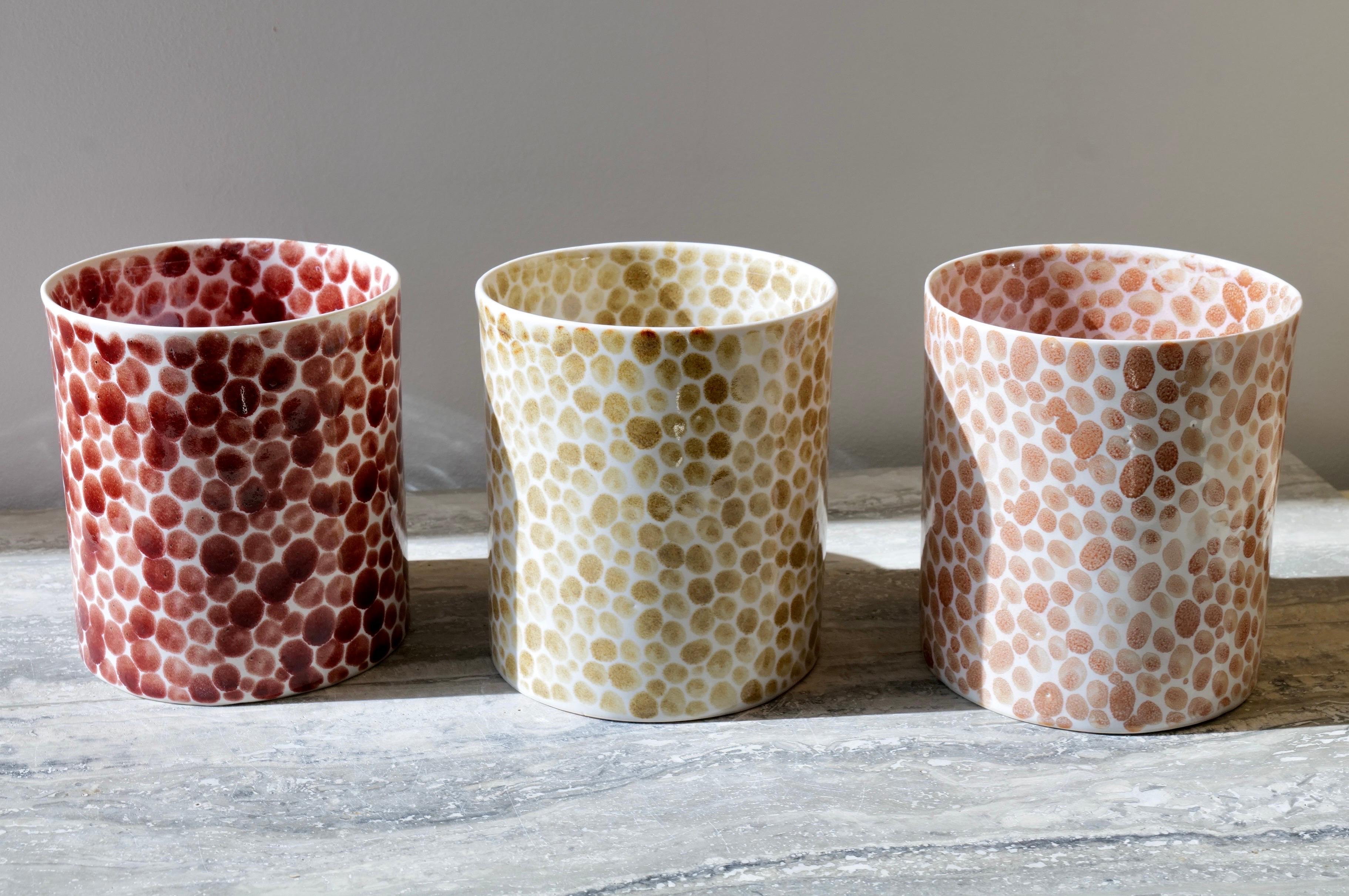Red Dots Medium Porcelain Vase For Sale 2