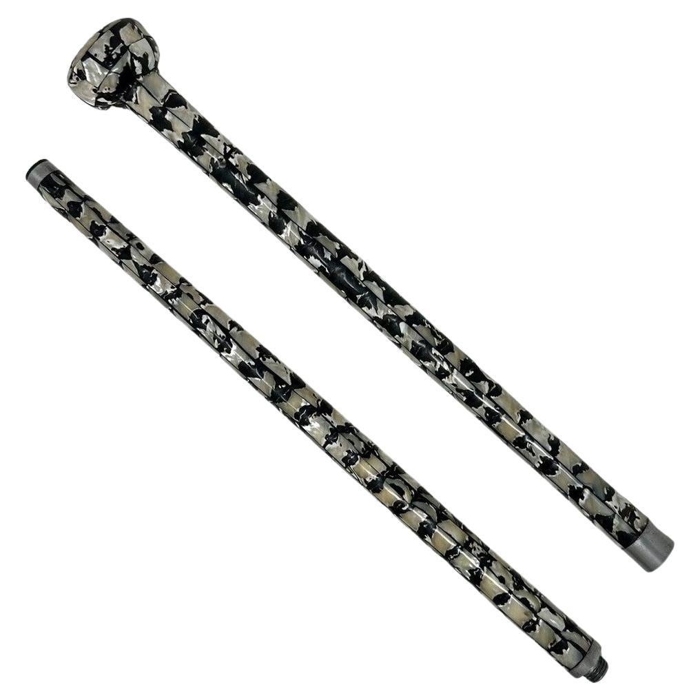 Vintage Lady's Gentleman's Mother of Pearl Traveling Walking Swagger Stick Cane  For Sale