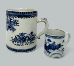 Antique Chinese Export Blue White Qing Dynasty Beer Tankard Childs Mug 18th Cent