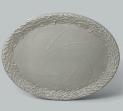 Antique Irish Belleek Porcelain Echinus Tray Centerpiece Black Mark Ireland 1891