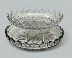 Antique Irish Tipperary Waterford Glass Cut Crystal Victorian Circular Bowl Tray