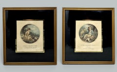 Antikes Regency-Paar handkolorierter Stipple-Stiche mit Darstellungen von Kindern, Richard Westal, 18. Jahrhundert