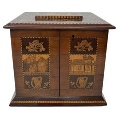 Antique Irish Castle Ruins Killarney Killarneyware Arbutus Wood Jewellery Casket