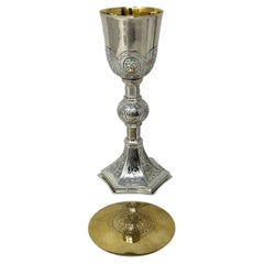 Calice da vino antico e vintage in argento sterling a tema religioso, IRISH 1919, 14,3 oz