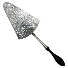 Paleta antigua inglesa de plata de ley de estilo georgiano para cortar pasteles, 1765, siglo XVIII