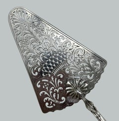 Paleta antigua inglesa de plata de ley de estilo georgiano para cortar pasteles, 1765, siglo XVIII
